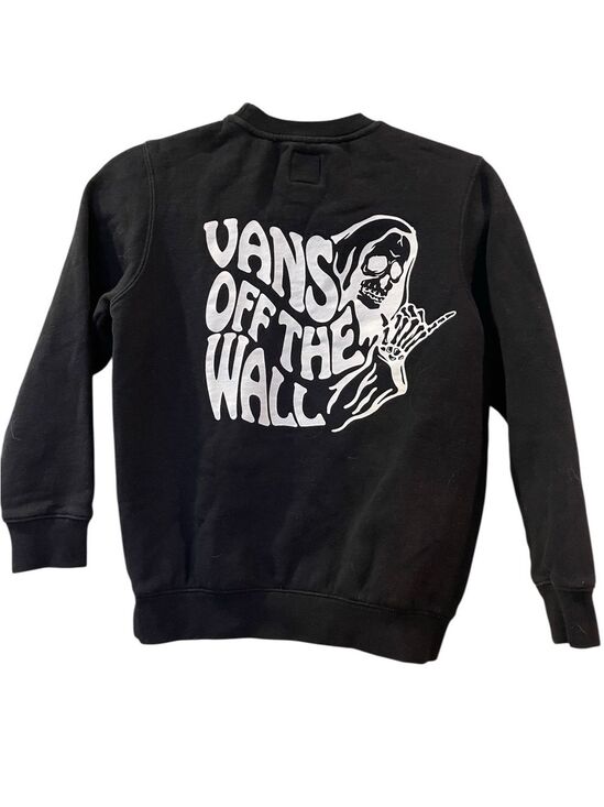 Vans Other - Vans Off The Wall Kids Black Crew Sweatshirt Grim Reaper Design Size Small